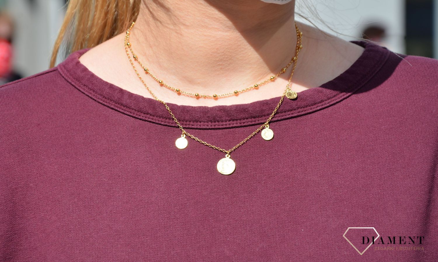 Naszyjnik srebrny pozłacane monetki Dall'Acqua C RM 22926i.jpg